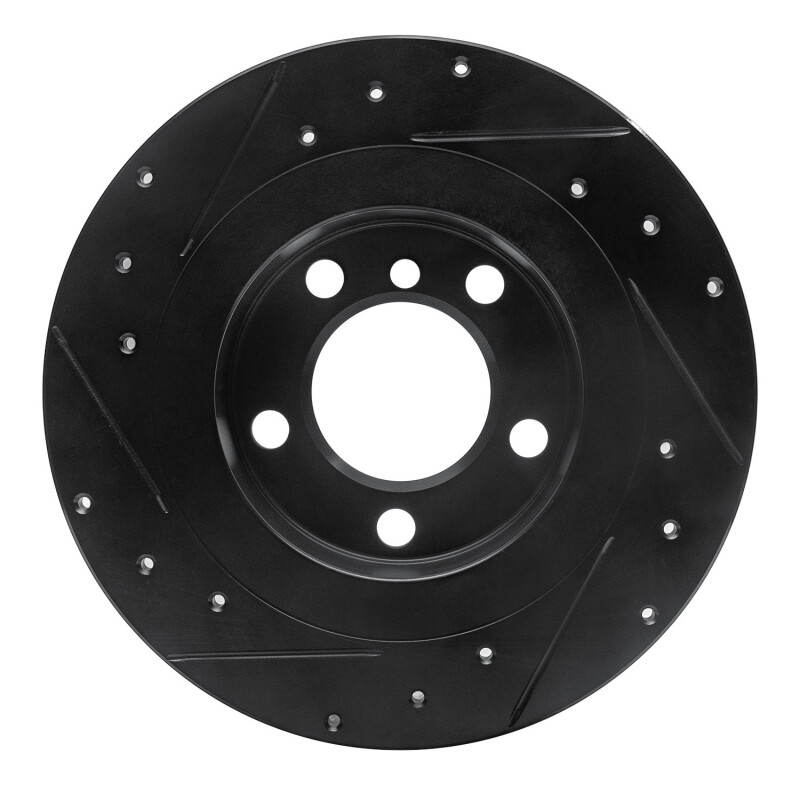 Mini Cooper Countryman Brake Rotor (1) - Rear Right - R1 Concepts - Drilled & Slotted - Black - `13-`16